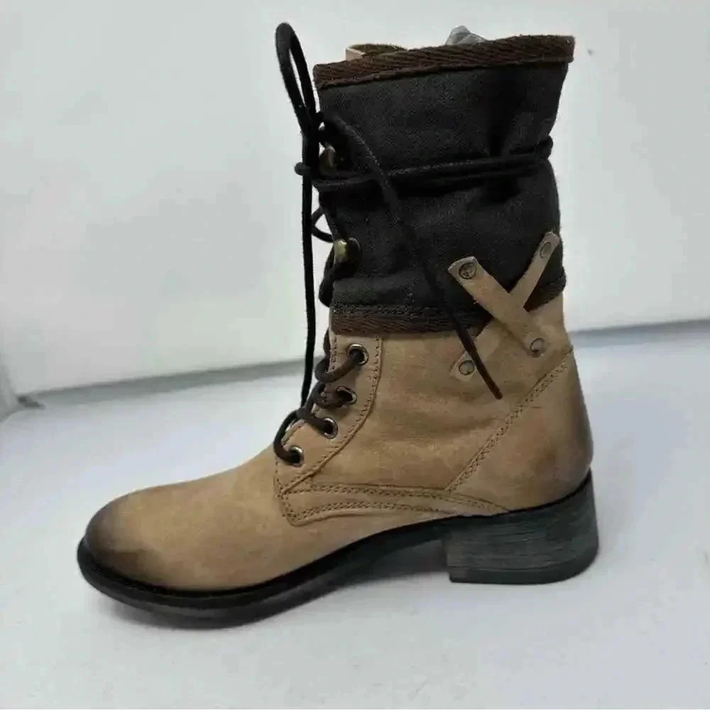 Coconuts by Matisse‎ Mechanic Combat Boot Two Tone Leather Size 8 Steampunk